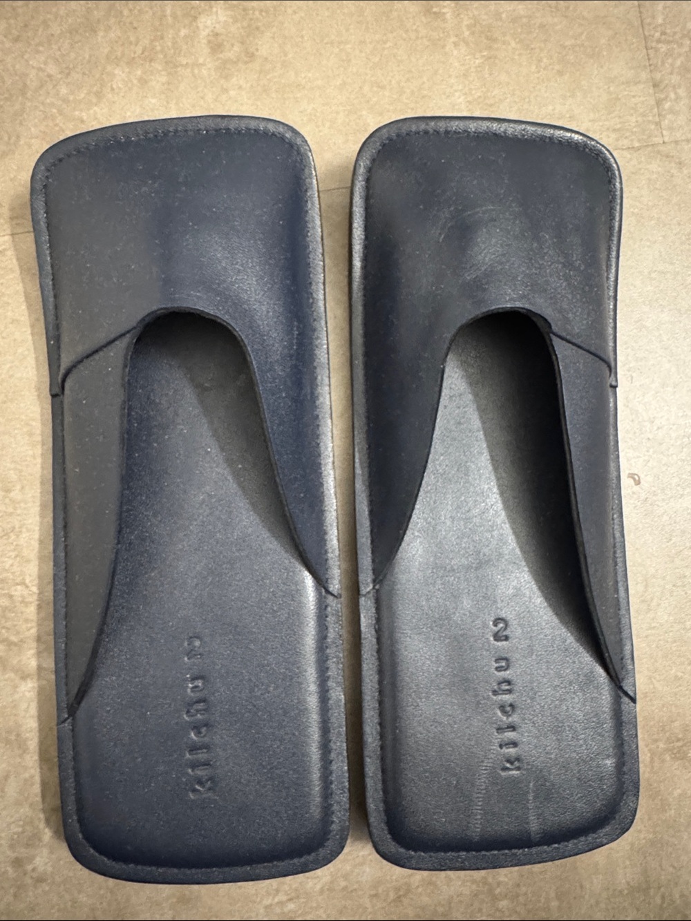 Kilchu Navy Square-Toe Slip-On Mules (Brand New)